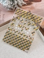 Christmas nail stickers with red and green plaid patterns and golden snowflakes - YT6455Pro Red Green (YT6455)