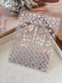 Winter Christmas nail art sticker with white embossed snowflakes and blue plaid patterns - YT6457Pro Pink Blue (YT6457)