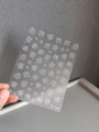 White firework pattern nail art stickers on transparent backing style YT4476 - Relief (YT4476)