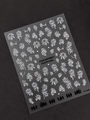 Fireworks Festival nail sticker YT7248 featuring white fireworks and crowd silhouettes - White Relief (YT7248)