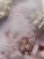 3D holographic firework nail art sticker with sparkling glitter effects in red and gold - Starry Film (YT7326Xg)