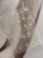 Golden fireworks nail art sticker with metallic glossy finish on a grey satin background - Bronzing (YT7386Me)