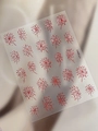 Nail art sticker featuring red and silver fireworks pattern on transparent film, style YT7389HS - Red Sand (YT7389Hs)