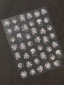 Sparkling firework nail art stickers with pink and yellow glitter patterns on black base - Jelly (YT7740Gd)