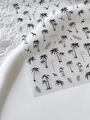 Detailed view of YT5142 summer nail stickers featuring black palm trees and seagulls - Black Palm Forest Style (YT5142) / 3D Relief