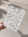 White butterfly nail stickers with stars on transparent sheet, SKU YT5439 - Embossed Butterfly Style (YT5439)