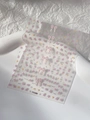 Floral bow nail stickers with purple flowers and pink stripes pattern YT5388 - Embossed Bow Floral Style (YT5388)