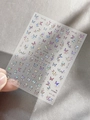 Iridescent butterfly nail stickers YT5464 with colorful shell glitter effects - Shell Light Butterfly Style (YT5464)