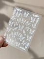 3D laser white iridescent butterfly nail stickers with holographic star elements - Holographic Star Butterfly Style (YT5438Tm)