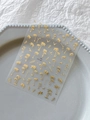 Golden embossed nail art sticker featuring palm trees and sea birds design YT5144 - Gold Stamping Palm Style (YT5144Me)