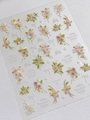 5D-reliëf nagelstickers met roze rozen, witte bloemen en strikken, model YT5430 - Schelp Glans Stijl (YT5430Te)