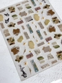 Vintage-Nagelaufkleber im Retro-Stil mit Zeitungsfragmenten und getrockneten Blumenmotiven - Vintage-Zeitungsstil (YT4153Pm)