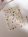 3D embossed floral nail stickers featuring colorful garden daisy and sunflower patterns - Embossed YT5601 Style