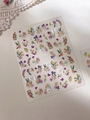 3D embossed Monet's Garden floral nail stickers with colorful flowers and butterflies - Embossed YT5602 Style