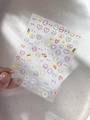 Pegatinas de uñas de emoji coloridos con estrellas de dibujos animados y motivos arcoíris - Tema Emoji en Relieve (YT3764)