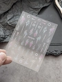 Cyberpunk nail art sticker YT5444 featuring metallic circuit patterns and tech textures - Flat Style (YT5444Pm)
