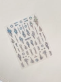 Cyberpunk nail art sticker YT5443 with laser silver holographic circuit board design - Laser Style (YT5443Ls)