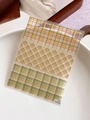 Minimalist plaid nail stickers featuring yellow, green, and blue tartan patterns YT4956 - British Plaid Style (YT4956)