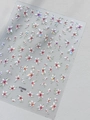 Macro shot of YT5890 shell-style floral nail stickers with holographic laser finish - Shell Luster (YT5890Te)