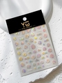 Holographic cartoon sheep nail art stickers with laser effect and YT5972 model details - Adorable Sheep Group Holographic Style (YT5972)