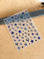 Blue and black leopard print star nail stickers YT5825 for creative manicure art - Blue Leopard Star (YT5825)
