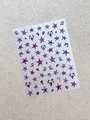 Pink and purple leopard print star nail stickers in a variety of sizes and shapes - Pink and Purple Leopard Star (YT5826)