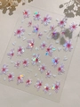 Holographic 3D cherry blossom nail stickers with shimmering pink petals YT5425 Pro - Gradient Pink Flower Style (YT5425Pro)