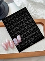 Nail art sticker YT 96 featuring white bow-knot designs on pink gradient manicure base - Bowknot with Pearl (YT96)