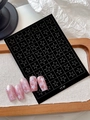 Star pattern nail art stickers YT 97 with pink glitter gradient finish manicure - Line Star (YT97)