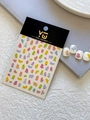 Cartoon bean character nail art stickers set with colorful patterns for DIY manicure - Flat Cartoon Bean Style (YT5665Pm)