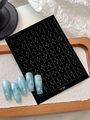 Star pattern nail art stickers YT99 featuring white sparkles on blue gradient nails - Four-Corner Sparkle (YT99)