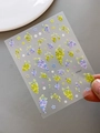 3D relief nail art stickers featuring purple grape and floral patterns for sweet manicures - Embossed YT5627