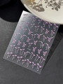 3D embossed purple ribbon bow nail art stickers with white pearls, variant YT5598 - Embossed Bowknot (YT5598)