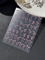 Stickers nail art nœuds roses avec perles sur fond noir élégant modèle YT5599 - Nœud en Relief (YT5599)
