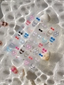 Detail van YT6063 zomerse strand bikini nagelstickers met strikjes en schelpdecoratie - Platte Stijl (YT6063Pm)