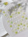 Sparkling summer nail art stickers featuring 3D laser lemon and lime fruit designs - Shell Light YT5630Te