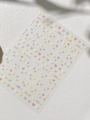 Relief heart nail art stickers in macaron pink yellow and blue colors model Y15669 - Embossed Style (YT5669)