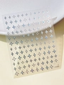 Detailed macro view of silver star nail art stickers with item number YT5808 on a sheet - Silver Blue Heart Star (YT5808Si)