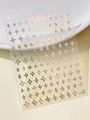 Detailed view of gold and light blue four-pointed star nail art stickers on a white surface - Blue Gold Four-Pointed Star (YT5803Me)