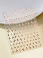 Close-up of gold stars nail art stickers with pink sparkle elements and YT5802 design - Pink Gold Four-Pointed Star (YT5802Me)