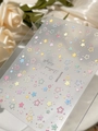 Star nail stickers in colorful macaron shades with embossed texture and glitter finish - Rainbow Stars (YT5580Tm)