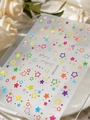 Colorful star nail stickers featuring solid and hollow designs in TMYT5582 variant - Macaron Colorful Stars (YT5582Tm)