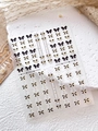 Elegant black and gold bow nail decals with lace patterns on professional sheet - Embossed Bronzing Black Gold Vintage (YT5472Pro)