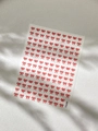 Embossed red bow nail art sticker YT6304 sheet on luxury white fabric background - Embossed Red Style (YT6304)