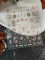3D embossed double-layer tulip nail art stickers with bows and pearls model YT5576 - Rose Gold Yt5576pro
