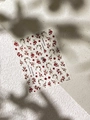 Transparent nail art stickers with red berries and Chinese calligraphy motifs model YT6195 - Jelly Style (YT6195Gd)