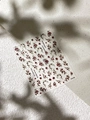 Nail art stickers with red berries and calligraphy design in elegant jelly style YT6196 - Relief Style (YT6196)