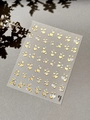 Embossed heart and star nail art stickers with gold and silver foil texture on sheet - Gold Stamping Style (YT5695Me)