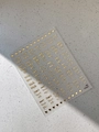 Golden embossed letter nail stickers with hearts and slogans on transparent backing - Gold Stamping YT5691Me