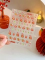 Detail van YT4650 nagelstickers met Chinees Nieuwjaar-motieven zoals rode enveloppen en vuurwerk - Schelp Licht Stijl (YT4650te)